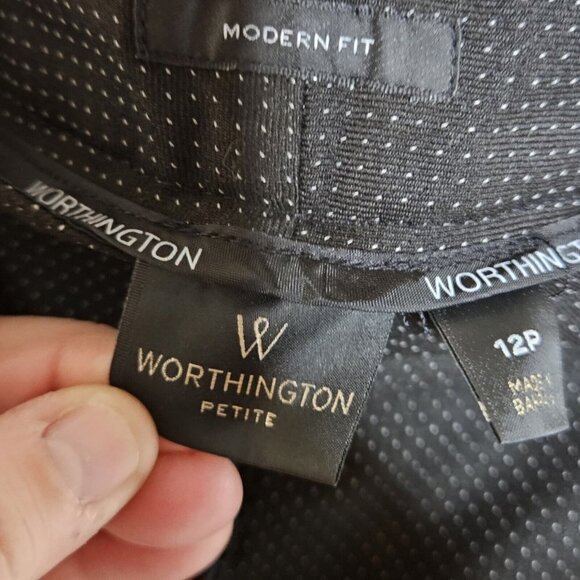 Worthington Petite New Career Black Modern Fit Micro Dots 12P - Picture 8 of 10